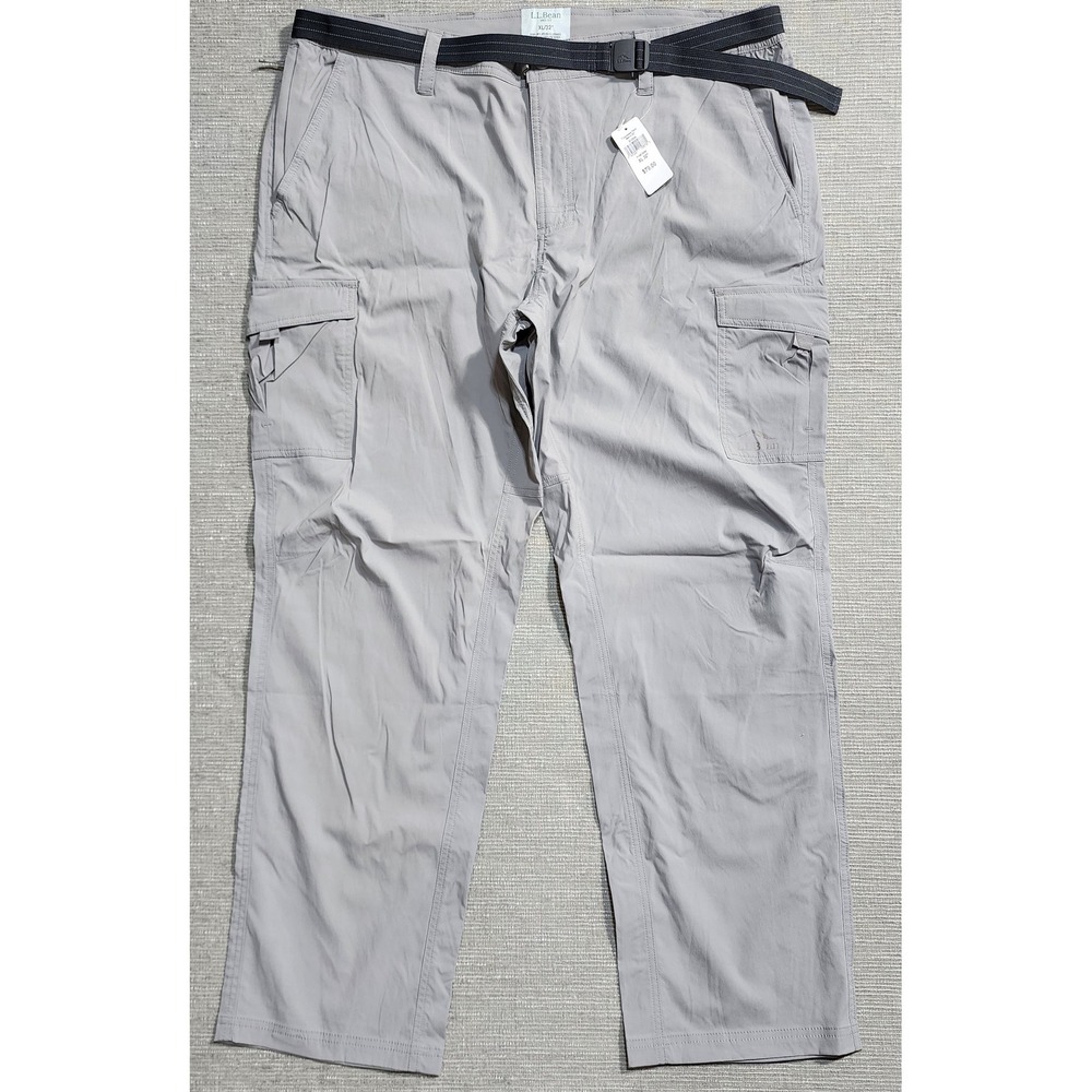 LL Bean Tropicwear Cargo‎ Pants Mens XL 32 Gray Nylon Stretch Hiking NWT